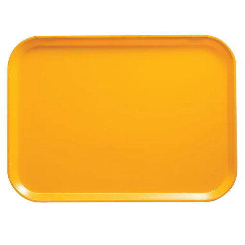 Cambro 1520504 15" x 20.25" Rectangular Fiberglass Mustard Camtray - 12/Case