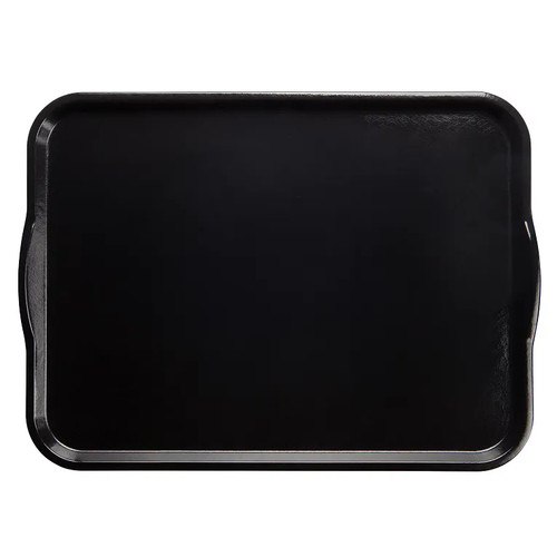 Cambro 1520H110 15" x 20" Black Reinforced Fiberglass Rectangular Camtray with Handles - 12/Case