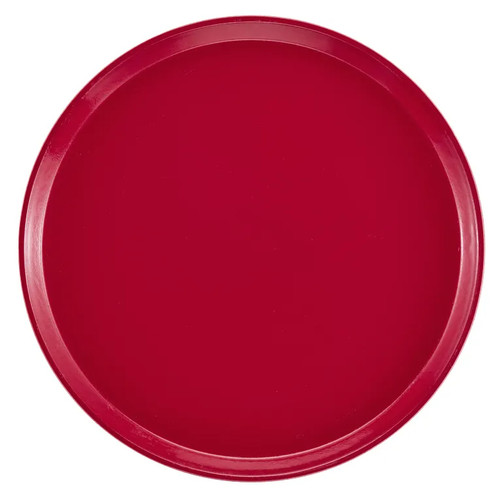 Cambro 1600221 16" Dia. Round Fiberglass Ever Red Serving Camtray - 12/Case