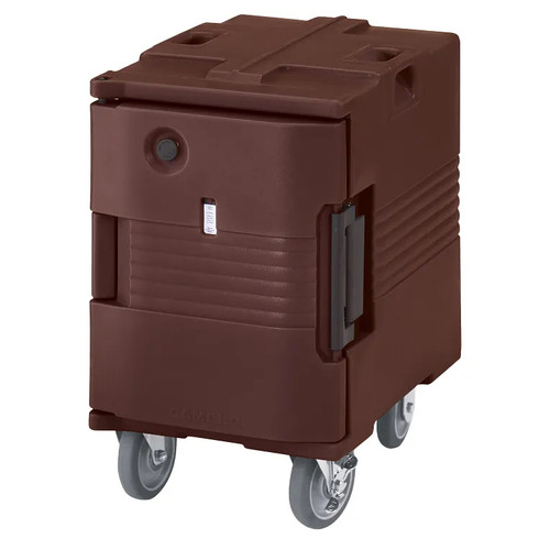 Cambro UPCHW400131 18.13" W x 31.25" H x 26.38" D Dark Brown Polyethylene Ultra Camcart Heated Food Pan Carrier - 110V