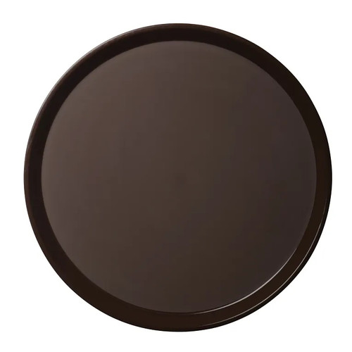 Cambro PT1600167 16" Dia. Polypropylene Brown Round Polytread Tray - 12/Case