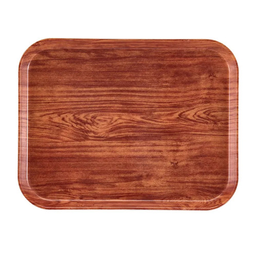 Cambro 1418309 14" x 18" Java Teak Rectangular High-Impact Fiberglass Camtray - 12/Case