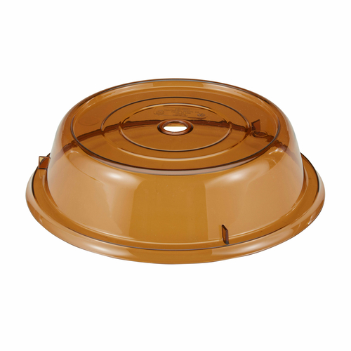 Cambro 1000CW153 10.19" Amber Lightweight Polycarbonate Stackable Round Camwear Camcover