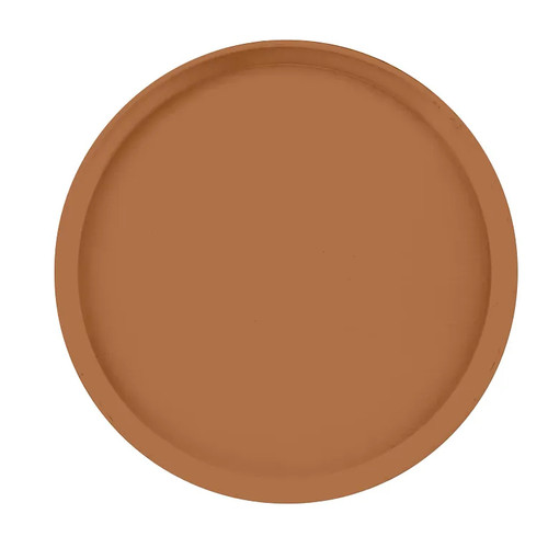 Cambro 1400508 14" Dia. Suede Brown Round Fiberglass Serving Camtray - 12/Case