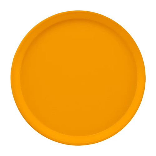Cambro 1200504 12" Dia. Mustard Round Fiberglass Serving Camtray - 12/Case