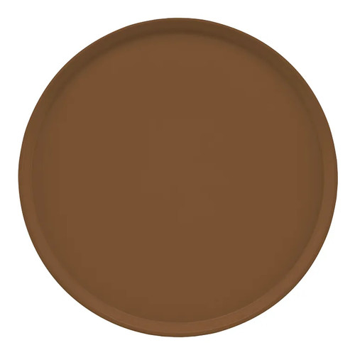 Cambro 1950508 19.5" Suede Brown Fiberglass Round Serving Camtray - 12/Case