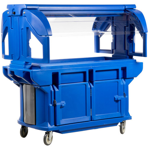 Cambro VBRU5186 69"L x 42.50"W x 62.75"H Navy Blue Polyethylene with Foam-Injected Polyurethane 5 Ft. Unit Cold Food Versa Food Bar Ultra Series Serving Buffet