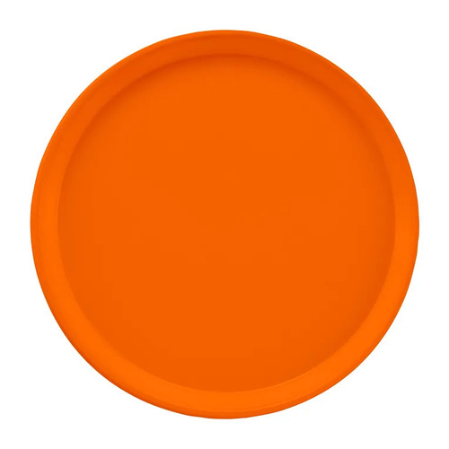 Cambro 1200222 12" Dia. Orange Pizzazz Round Fiberglass Serving Camtray - 12/Case