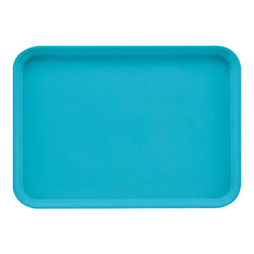 Cambro 1622518 16" x 22" Rectangular Fiberglass Robin Egg Blue Camtray - 12/Case
