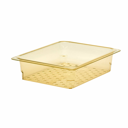 Cambro 23CLRHP150 3" Deep Amber Fits 1/2 Size Food Pans H-Pan Colander - 6/Case