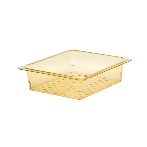 Cambro 23CLRHP150 3" Deep Amber Fits 1/2 Size Food Pans H-Pan Colander - 6/Case