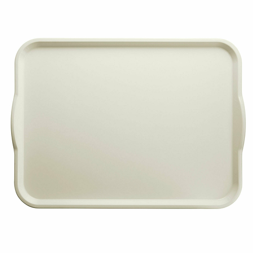 Cambro 1520H538 15" x 20" Cottage White Reinforced Fiberglass Rectangular Camtray with Handles - 12/Case