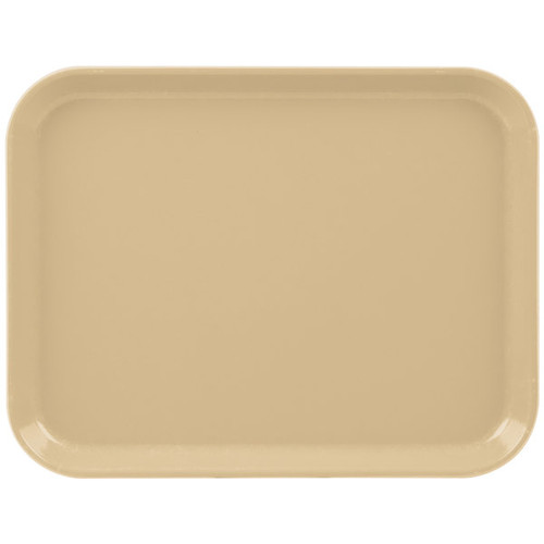 Cambro 1014CL161 10.63" x 13.75" Tan Rectangular Fiberglass Stacking Lugs Reinforced Edges Dri-Stak Separators Camlite Tray - 12/Case