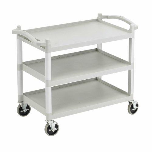 Cambro BC340KDLP480 40" W x 33.25" H x 22" D Speckled Gray Open Design Polyethylene with Aluminum Upright Utility Cart