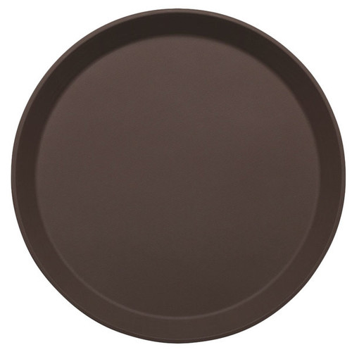 Cambro 900CT138 9" Dia. Tavern Tan Round Fiberglass with Non-Skid Surface Camtread Serving Tray
