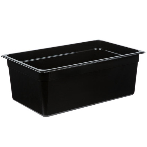 Cambro 18CW110 27 Qt. Black Polycarbonate Full Size Camwear Food Pan - 6/Case