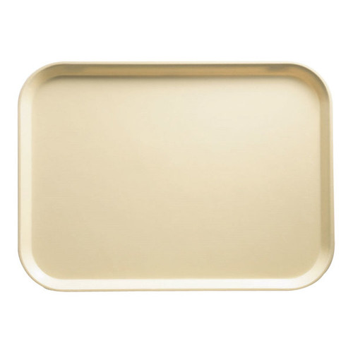 Cambro 1014537 10.63" x 13.75" Cameo Yellow Rectangular High-Impact Fiberglass Camtray - 12/Case