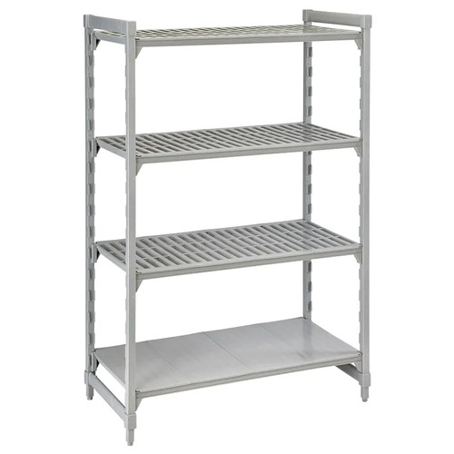Cambro CPU183672VS4480 36" W x 18" D x 72" H Speckled Gray 4 Shelves Vented and Solid Camshelving Premium Starter Unit