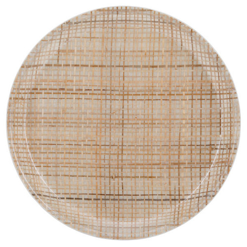 Cambro 900204 9" Dia. Rattan Fiberglass Round Serving Camtray - 12/Case