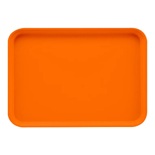 Cambro 1622222 16" x 22" Rectangular Fiberglass Orange Pizzazz Camtray - 12/Case