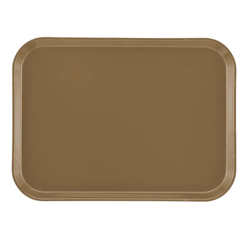 Cambro 1216513 12" x 16.31" Bay Leaf Brown Rectangular High-Impact Fiberglass Camtray - 12/Case