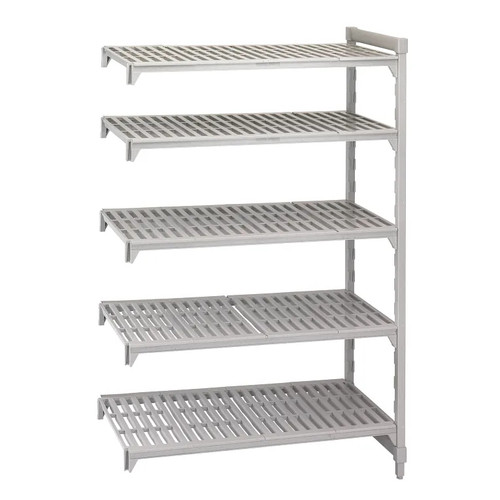 Cambro CPA243672V5480 36" W x 24" D x 72" H Speckled Gray Polypropylene 5 Shelves Louvered Camshelving Premium Add-On Unit