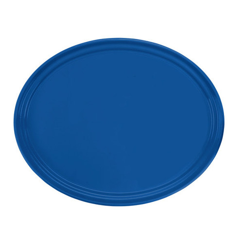 Cambro 2700123 26.88" x 22" Amazon Blue High-Impact Fiberglass Oval Camtray - 6/Case