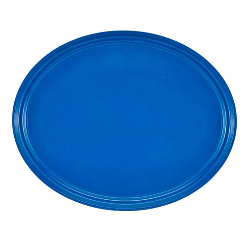 Cambro 2700123 26.88" x 22" Amazon Blue High-Impact Fiberglass Oval Camtray - 6/Case
