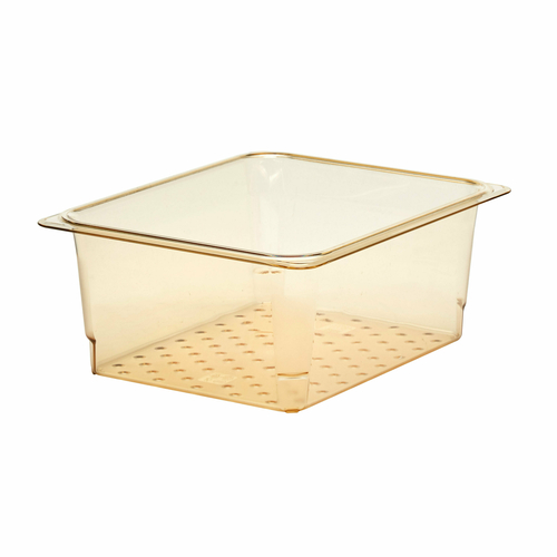 Cambro 25CLRHP150 5" Deep Amber Fits 1/2 Size Food Pans H-Pan Colander - 6/Case