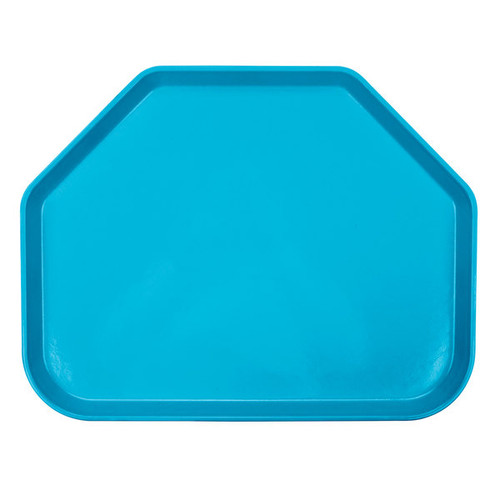 Cambro 1422TR518 14" x 22" Trapezoid Fiberglass Robin Egg Blue Camtray - 12/Case