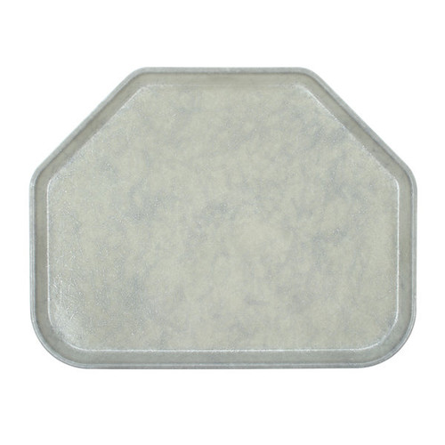 Cambro 1422TR531 14" x 22" Trapezoid Fiberglass Galaxy Antique Parchment Silver Camtray - 12/Case