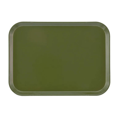 Cambro 1216428 12" x 16.31" Olive Green Rectangular High-Impact Fiberglass Camtray - 12/Case