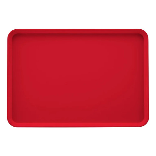 Cambro 2025510 25.56" x 20.75" Signal Red High-Impact Fiberglass Rectangular Camtray - 6/Case