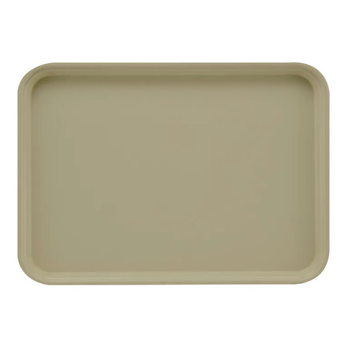 Cambro 1622104 16" x 22" Rectangular Fiberglass Desert Tan Camtray - 12/Case