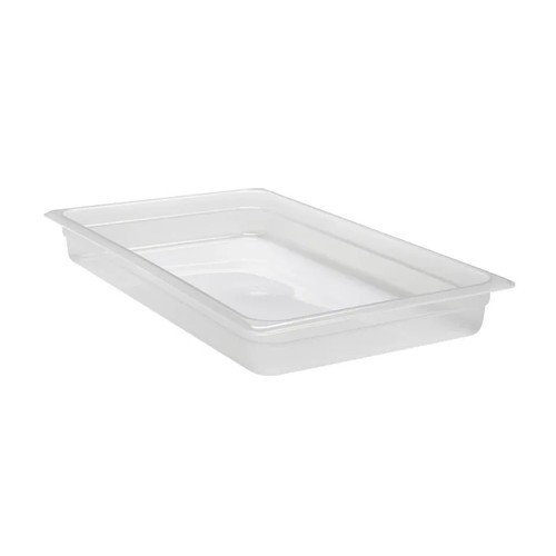 Cambro 12PP190 12.75" W x 2.63" H x 2" D Translucent Polypropylene Full Size Food Pan - 6/Case