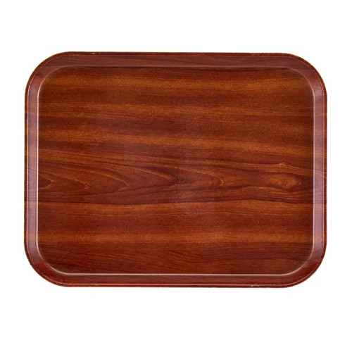 Cambro 1418308 14" x 18" Burma Teak Rectangular High-Impact Fiberglass Camtray - 12/Case