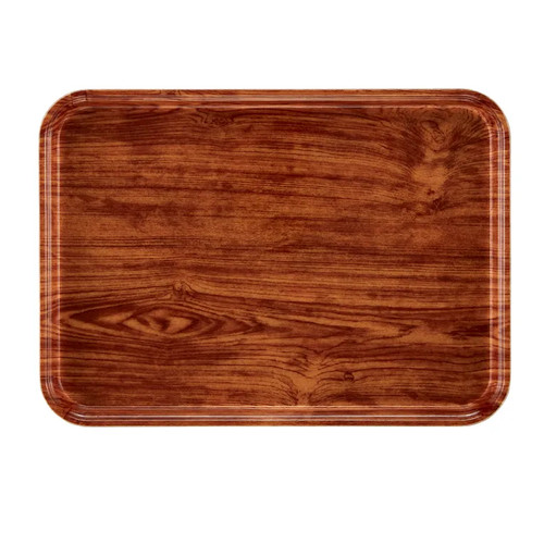 Cambro 1318309 12.63" x 17.75" x 0.69" Java Teak Rectangular High-Impact Fiberglass Camtray - 12/Case