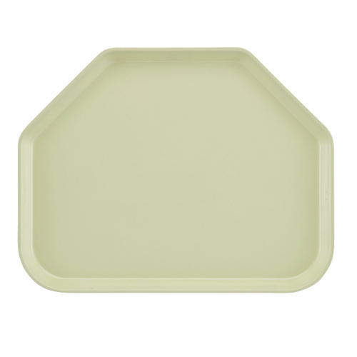 Cambro 1520TR537 14.56" x 19.5" Trapezoid Fiberglass Cameo Yellow Camtray - 12/Case