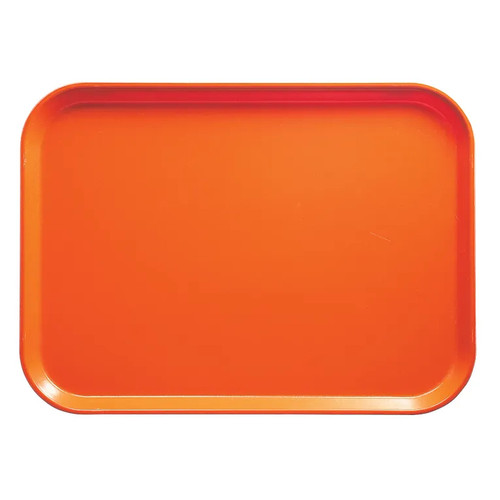 Cambro 1520220 15" x 20.25" Rectangular Fiberglass Citrus Orange Camtray - 12/Case