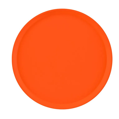 Cambro 1600220 16" Dia. Round Fiberglass Citrus Orange Serving Camtray - 12/Case
