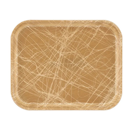 Cambro 810214 9.88" x 8" Abstract Tan High-Impact Fiberglass Rectangular Camtray - 12/Case