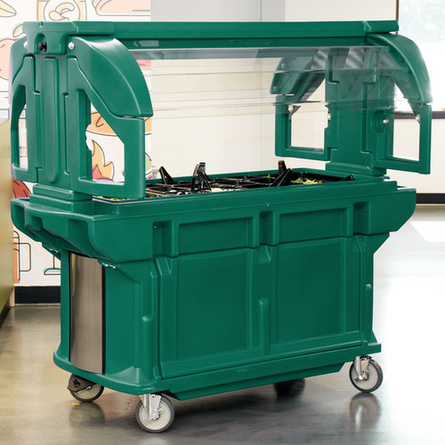 Cambro VBRU5519 69"L x 42.50"W x 62.75"H Kentucky Green Polyethylene with Foam-Injected Polyurethane 5 Ft. Unit Cold Food Versa Food Bar Ultra Series Serving Buffet