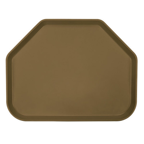 Cambro 1418TR513 14" x 18" Trapezoid Fiberglass Bay Leaf Brown Camtray - 12/Case