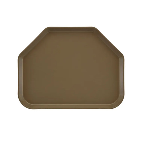 Cambro 1418TR513 14" x 18" Trapezoid Fiberglass Bay Leaf Brown Camtray - 12/Case