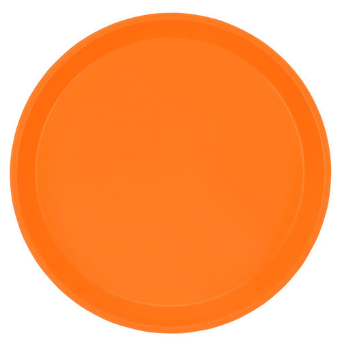 Cambro 1600222 16" Dia. Round Fiberglass Orange Pizzazz Serving Camtray - 12/Case