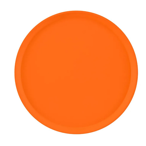 Cambro 1600222 16" Dia. Round Fiberglass Orange Pizzazz Serving Camtray - 12/Case
