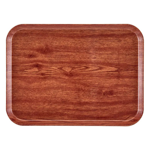 Cambro 1520304 15" x 20.25" Rectangular Fiberglass Country Oak Camtray - 12/Case