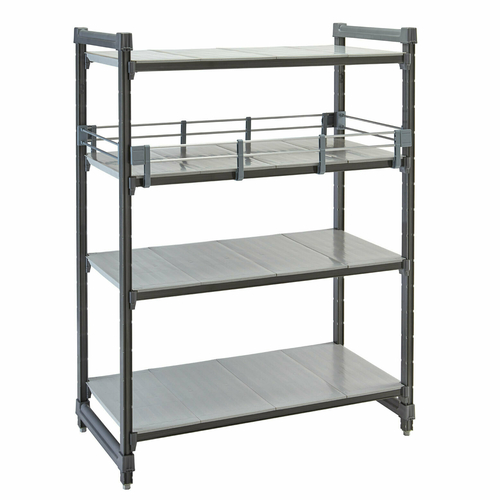 Cambro ESR21543151 21"W x 54"L x 4.25"H Soft Gray Polypropylene Camshelving Elements Three-Quarter Shelf Rail Kit