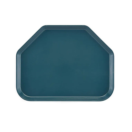 Cambro 1418TR401 14" x 18" Trapezoid Fiberglass Slate Blue Camtray - 12/Case
