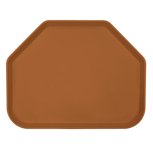 Cambro 1418TR508 14" x 18" Trapezoid Fiberglass Suede Brown Camtray - 12/Case